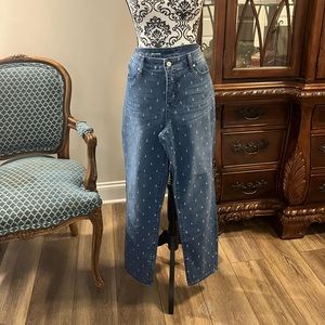 Talbots Size 10 slim ankle jeans with anchor print